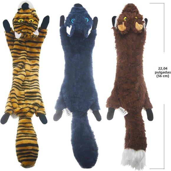 Dog Squeaky Toys 5 Pack, Pet Crinkle Toy No Stuffing Animals Plush, Dog Chew for - Picture 7 of 8